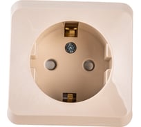Розетка Systeme Electric 1-м ОП Этюд 16А с заземлением, защитные шторки, кремовая SchE PA16-004K