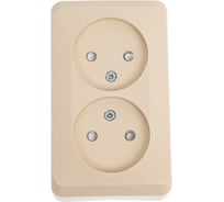 Розетка Systeme Electric 2-м ОП Этюд 16А без заземления, защитные шторки, кремовая SchE PA16-006K