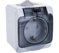 Розетка Systeme Electric 1-м ОП Этюд 16А c/з з/ш серая SchE PA16-044C 15170293