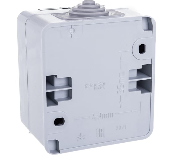 Розетка Systeme Electric 1-м ОП Этюд 16А c/з з/ш серая SchE PA16-044C