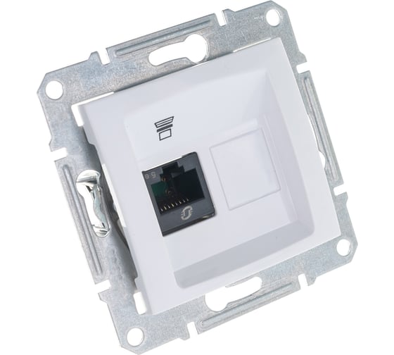 Механизм компьютерной розетки Systeme Electric 1-м RJ45 Sedna белая SchE SDN4300121
