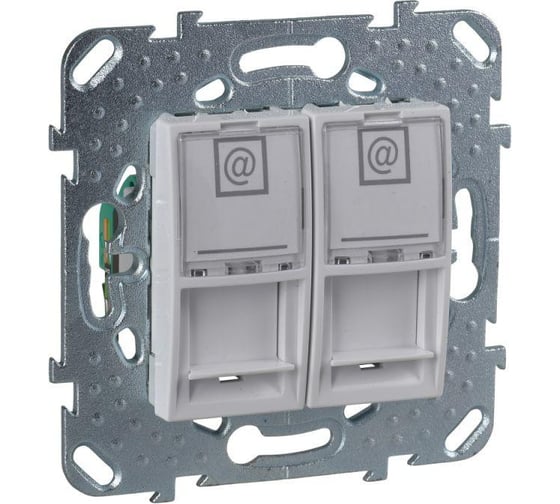 Механизм компьютерной розетки Systeme Electric 2-м RJ45 UNICA белая SchE MGU5.2020.18ZD 1