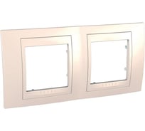 Рамка Systeme Electric 2-местная UNICA Хамелеон горизонтальная, бежевая SchE MGU6.004.25