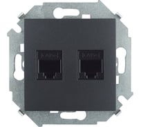 Компьютерная двойная розетка Simon RJ45 кат.5e AMP, графит 1591552-038