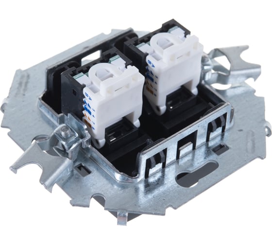 Компьютерная двойная розетка Simon RJ45 кат.5e AMP, графит 1591552-038