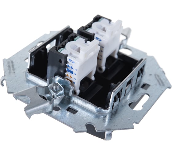 Компьютерная двойная розетка Simon RJ45 кат.5e AMP, графит 1591552-038