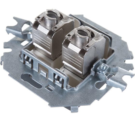 Компьютерная двойная розетка Simon RJ45 кат.6а АМР, FTP, графит 1591564-038