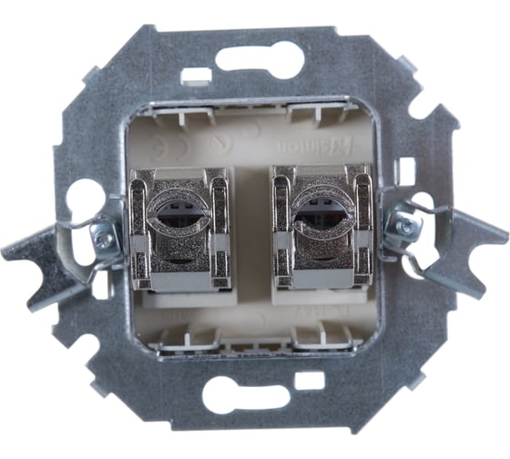Компьютерная двойная розетка Simon RJ45 кат.6а АМР, FTP, графит 1591564-038