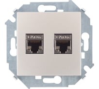 Компьютерная двойная розетка Simon RJ45 кат.6а АМР, FTP, шампань 1591564-034