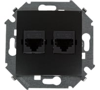 Компьютерная двойная розетка Simon RJ45 кат.5е, Systimax, графит 1591593-038