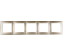 Simon Рамка универсальная, 5 постов, шампань 1500650-034