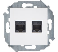 Компьютерная двойная розетка Simon RJ45 кат.5e AMP, белый 1591552-030