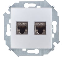 Компьютерная двойная розетка Simon RJ45 кат.6а АМР, FTP, алюминий 1591564-033