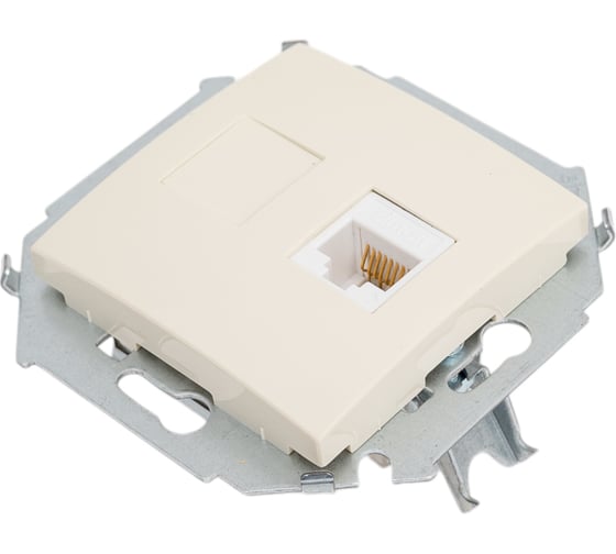 Компьютерная розетка Simon RJ45 кат.5e AMP, слоновая кость 1591551-031