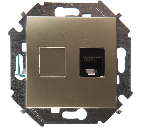 Компьютерная розетка Simon RJ45 кат.5e AMP, шампань 1591551-034 1