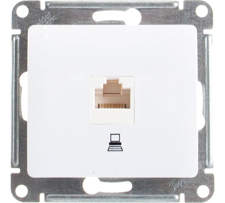 Механизм компьютерной розетки Systeme Electric 1-м RJ45 GLOSSA белая SchE GSL000181K