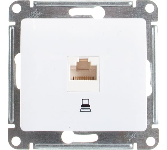 Механизм компьютерной розетки Systeme Electric 1-м RJ45 GLOSSA белая SchE GSL000181K