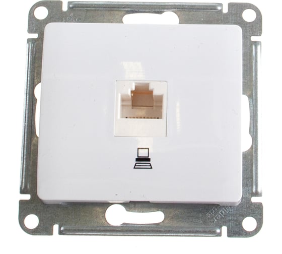 Механизм компьютерной розетки Systeme Electric 1-м RJ45 GLOSSA белая SchE GSL000181K