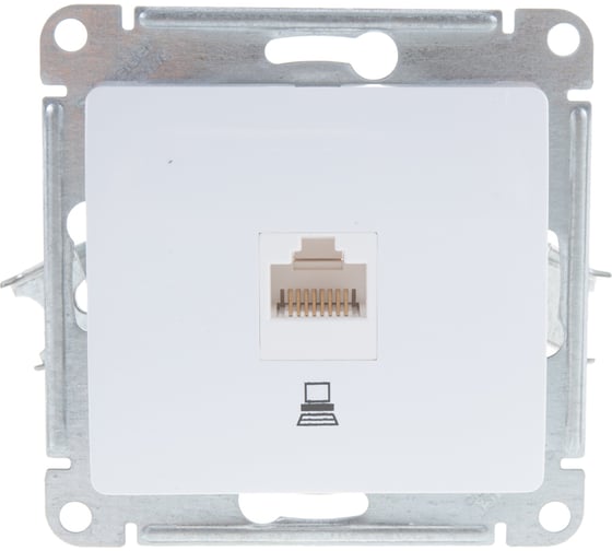 Механизм компьютерной розетки Systeme Electric 1-м RJ45 GLOSSA белая SchE GSL000181K