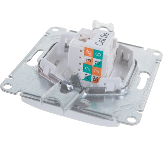 Механизм компьютерной розетки Systeme Electric 1-м RJ45 GLOSSA белая SchE GSL000181K