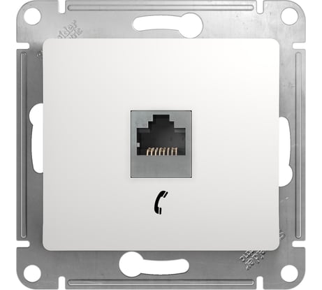 Механизм телефонной розетки Systeme Electric 1-м RJ11 GLOSSA белая SchE GSL000181T