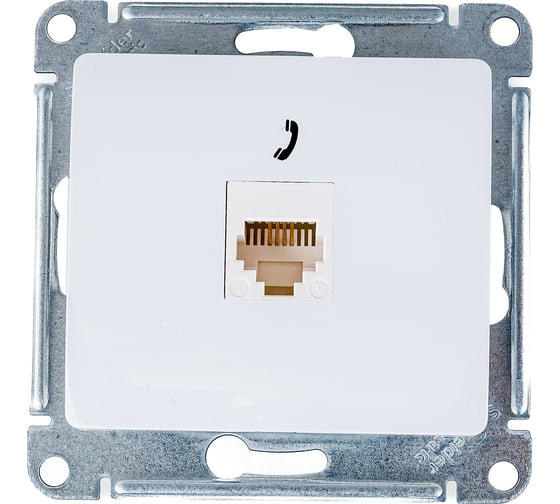 Механизм телефонной розетки Systeme Electric 1-м RJ11 GLOSSA белая SchE GSL000181T
