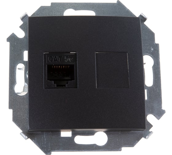 Компьютерная розетка Simon RJ45 кат.5e AMP, графит 1591551-038