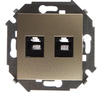 Компьютерная двойная розетка Simon RJ45 кат.5e AMP, шампань 1591552-034