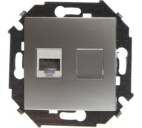 Компьютерная розетка Simon RJ45 кат.5e AMP, алюминий 1591551-033