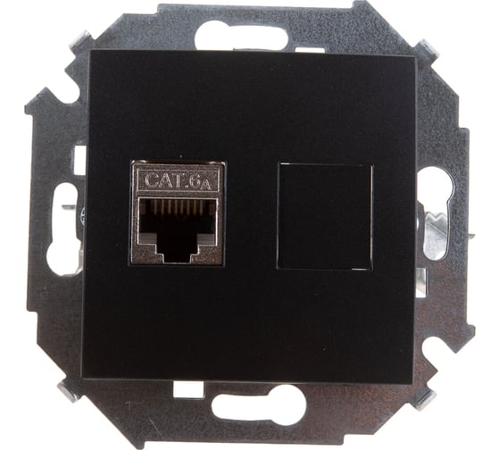 Компьютерная розетка Simon RJ45 кат.6а АМР, FTP, графит 1591563-038