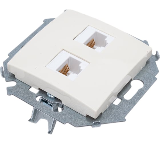 Компьютерная двойная розетка Simon RJ45 кат.5e AMP, слоновая кость 1591552-031