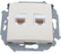 Компьютерная двойная розетка Simon RJ45 кат.5e AMP, слоновая кость 1591552-031 1