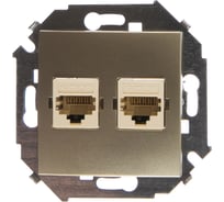 Компьютерная двойная розетка Simon RJ45 кат.5е, Systimax, шампань 1591593-034