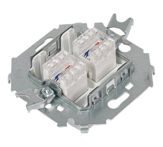 Компьютерная двойная розетка Simon RJ45 кат.5е, Systimax, алюминий 1591593-033