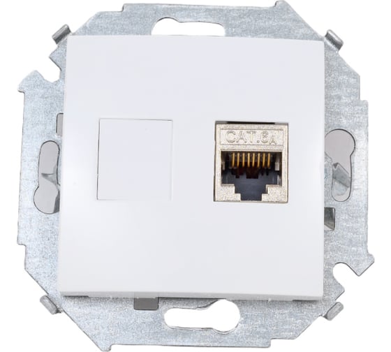 Компьютерная розетка Simon RJ45 кат.6а АМР, FTP, белый 1591563-030