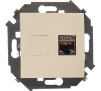 Компьютерная розетка Simon RJ45 кат.6а АМР, FTP, слоновая кость 1591563-031