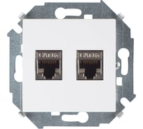 Компьютерная двойная розетка Simon RJ45 кат.6а АМР, FTP, белый 1591564-030