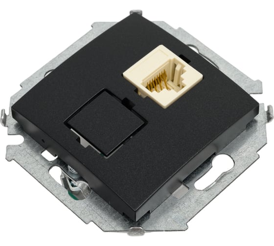 Компьютерная розетка Simon RJ45 кат.5е, Systimax, графит 1591598-038