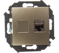 Компьютерная розетка Simon RJ45 кат.6а АМР, FTP, шампань 1591563-034