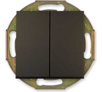 2-клавишный выключатель Aling-conel PRESTIGE механизм, 10AX 250V чёрный soft touch арт. 6006.E1