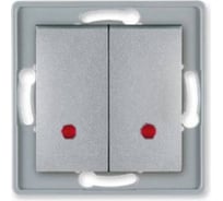 2-клавишный выключатель Aling-conel PRESTIGE с индикацией, механизм, 10AX 250V серебряный арт. 6026.S