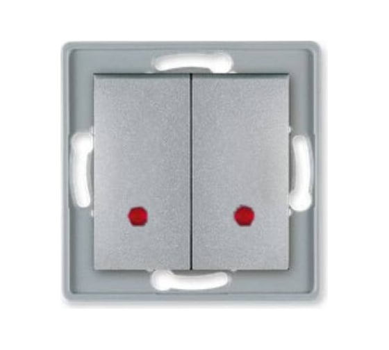 2-клавишный выключатель Aling-conel PRESTIGE с индикацией, механизм, 10AX 250V серебряный арт. 6026.S 1