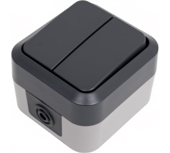 Двухклавишный выключатель IEK Tors 10а ip55 ts105 графит TS-V20-0-10-55-K53