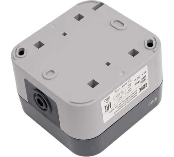 Двухклавишный выключатель IEK Tors 10а ip55 ts105 графит TS-V20-0-10-55-K53