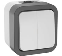 Двухклавишный выключатель IEK Tors 10а ip55 ts205 белый TS-V20-0-10-55-K41