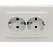 Встраиваемая двойная розетка Retic Technolink Electric с заземлением, 16A, пластик, IP20, цвет белый ELECTRIC-001