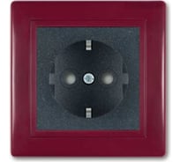 Розетка с заземлением Aling-conel PRESTIGE с защитными шторками керамическое основание 16A 250V бордо-бордо-графит арт. 601.332