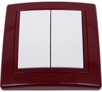 Проходной выключатель Aling-conel PRESTIGE 2-клавишный 10AX 250V бордо-бордо-белый арт. 6072.330