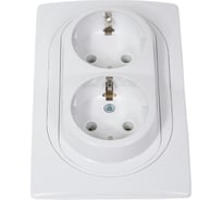 EON Розетка с заземлением двойная 16A 250V белая /арт. / Aling-conel E604.00