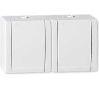 Розетка Aling-conel POWER с заземлением двойная накладная IP44 16A 250V белая /арт. / 2412.00